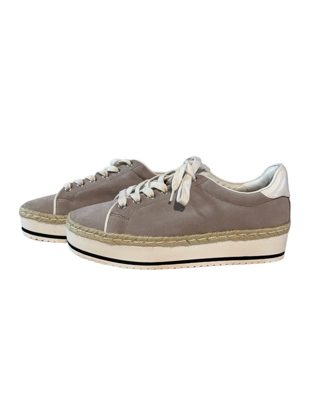 Steve Madden Taupe Platform Espadrille Sneakers with Cream Accents